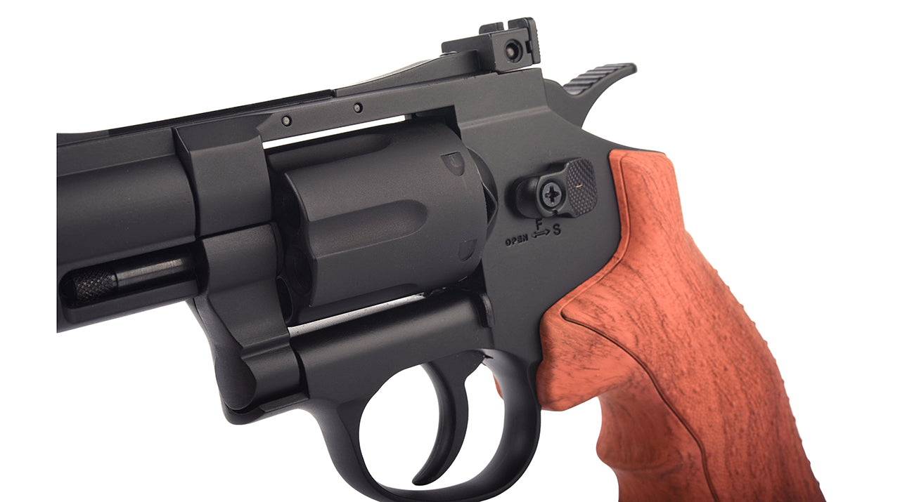 Hwasan 2.5" Co2 Revolver (4.5mm/.177 BB - Black - Faux Wood Grip)