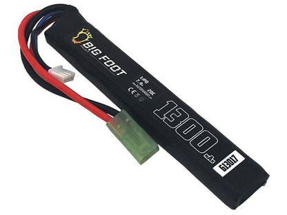 Big Foot Heat Lipo Battery 1300 mAh 7.4v 20c (Stick - 120mm)