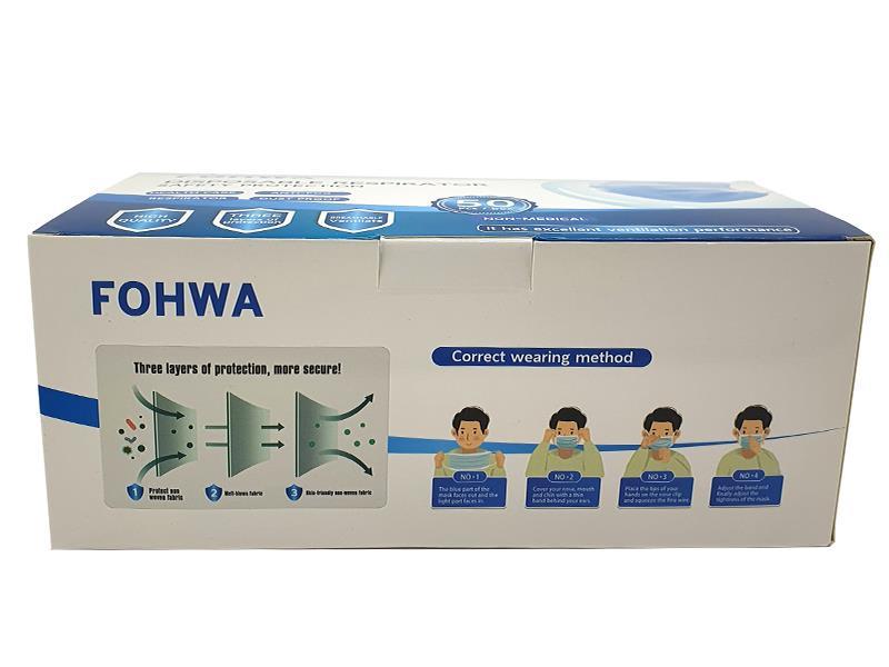 Fohwa Disposable Blue Masks (50pcs - Box Packed - 0% VAT)