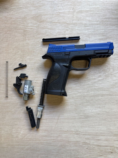 [Boneyard] Hwasan M&P NBB CO2 Pistol - In pieces - Two-tone blue slide - Unknown condition