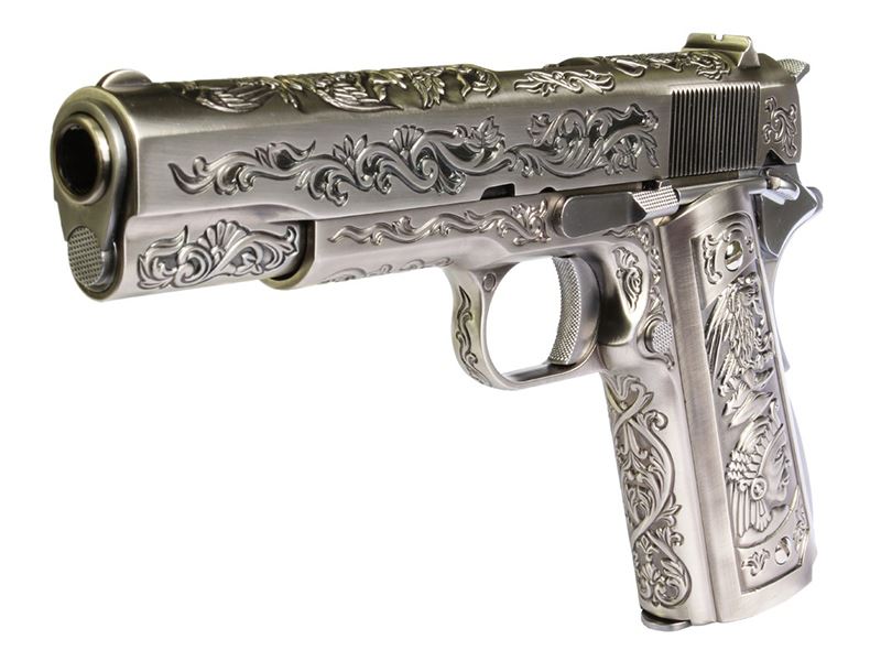 WE 1911 Engraved 'Mehico Druglord' Gas Blow Back Pistol (WE-71045)