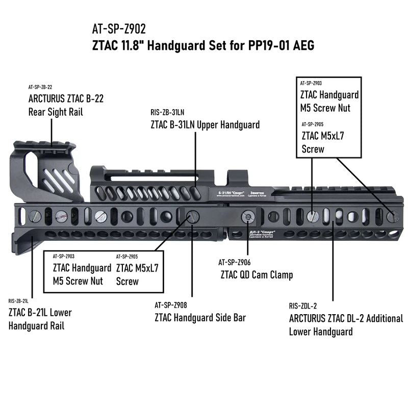 Arcturus PP19-01 VITYAZ ZTAC SP1 Carbine AEG FE AT-K9T-CB-FE (AEG - Black)