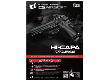 ICS Hi-Capa Challenger Gas Blowback Pistol (Black - BLE-007-SB)
