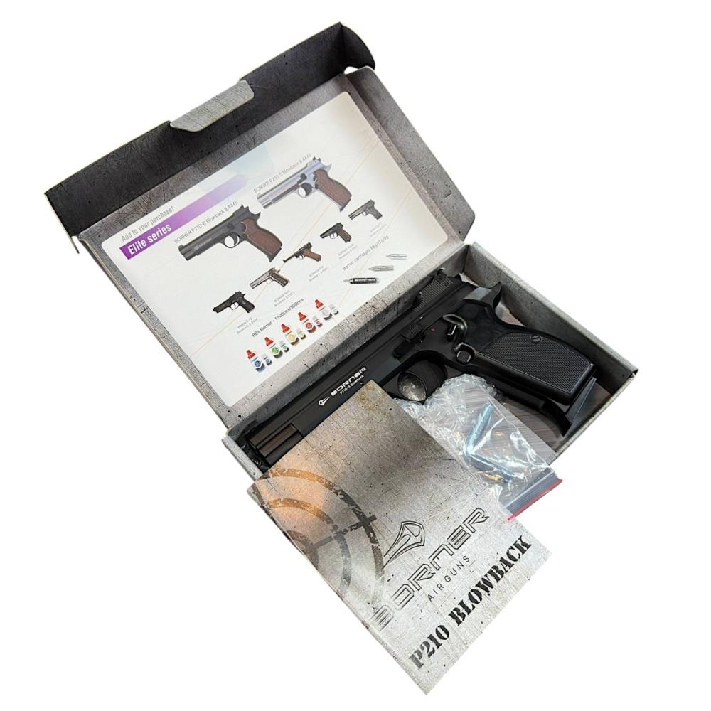 Borner P210-B Co2 Blowback Pistol (4.5mm/.177 - BB - Black)