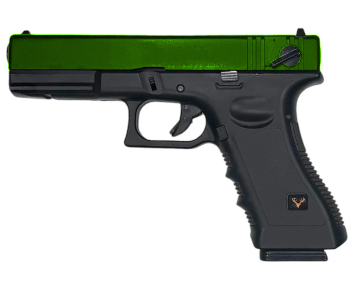 Huntsman Tactical  H18c Gas Blowback Semi/Full Auto. Pistol (Metal Slide - Polymer Body - with Case - Green)