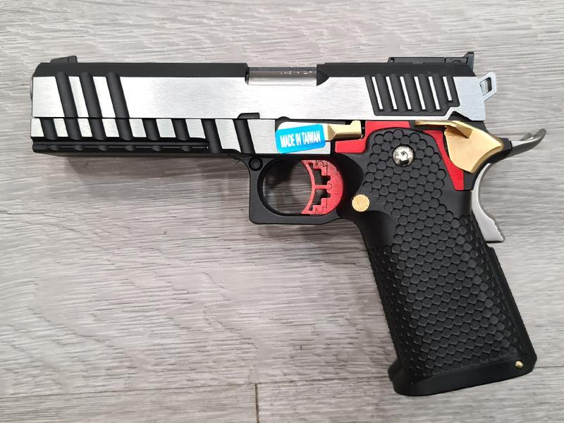 Armorer Works Custom Hi-Capa Double Barrel - Silver Slide Silver Barrel