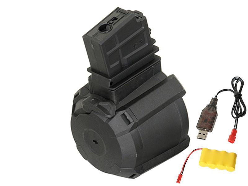 Battleaxe G39 Electric Drum Magazine (Electric Winding- Black - Includes Battery and Charger)