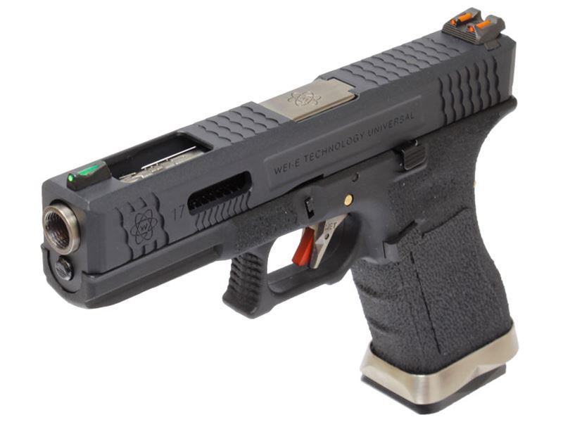 WE 17 Series Force Series Custom GBBP (Black) (Black Slide - Silver Barrel)