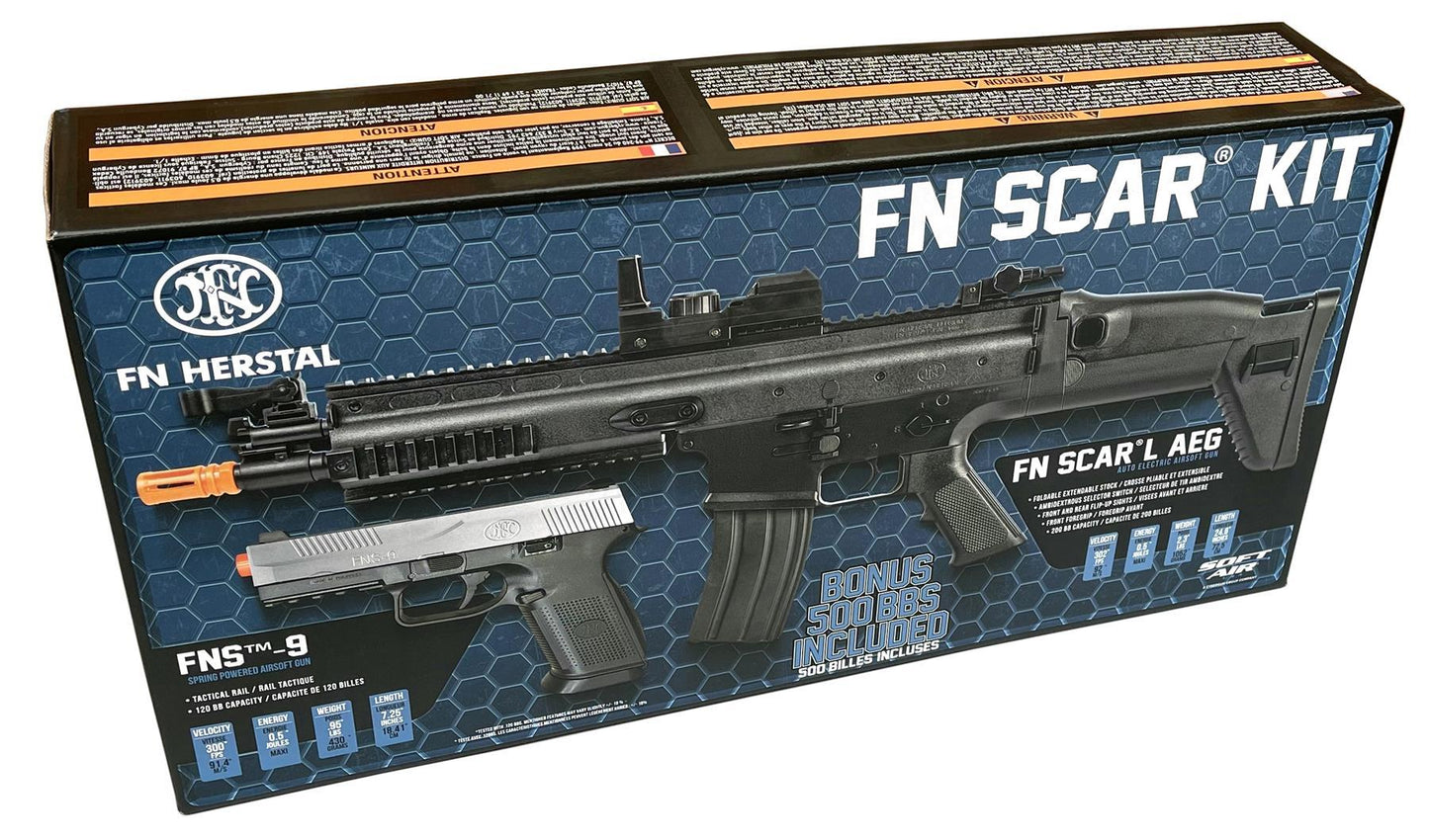 FN Herstal SCAR-L Budget AEG with FNS9 Spring Pistol (Black - Cybergun - 200969)