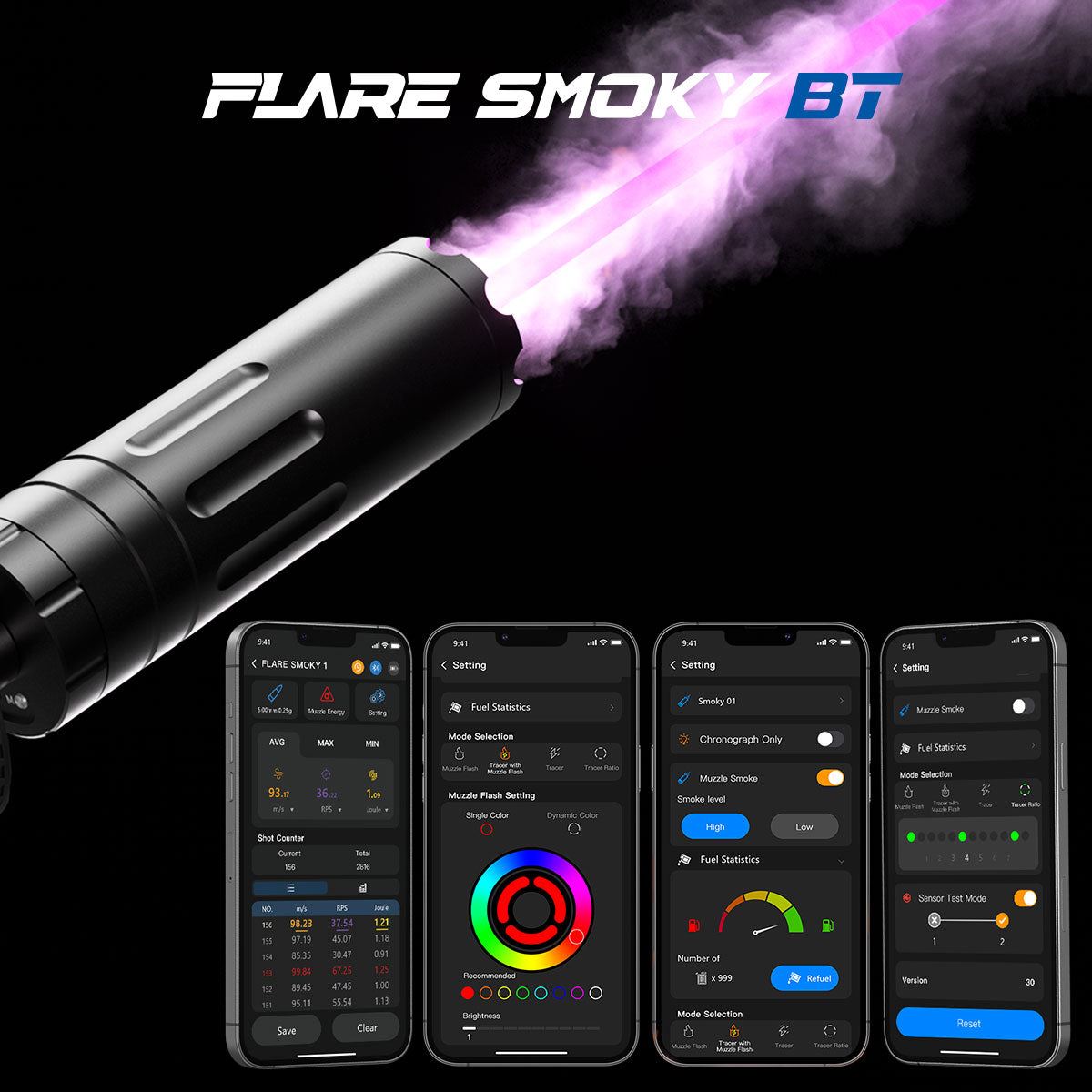 E-Shooter Flare Smoky BT Airsoft Tracer Unit & Chronograph (V900)
