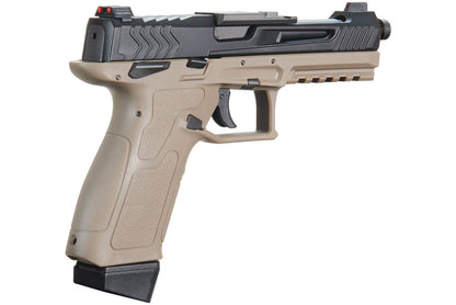 Lancer Tactical LTX Competition Select-Fire GBB Airsoft Pistol - Dark Knight FDE / Black