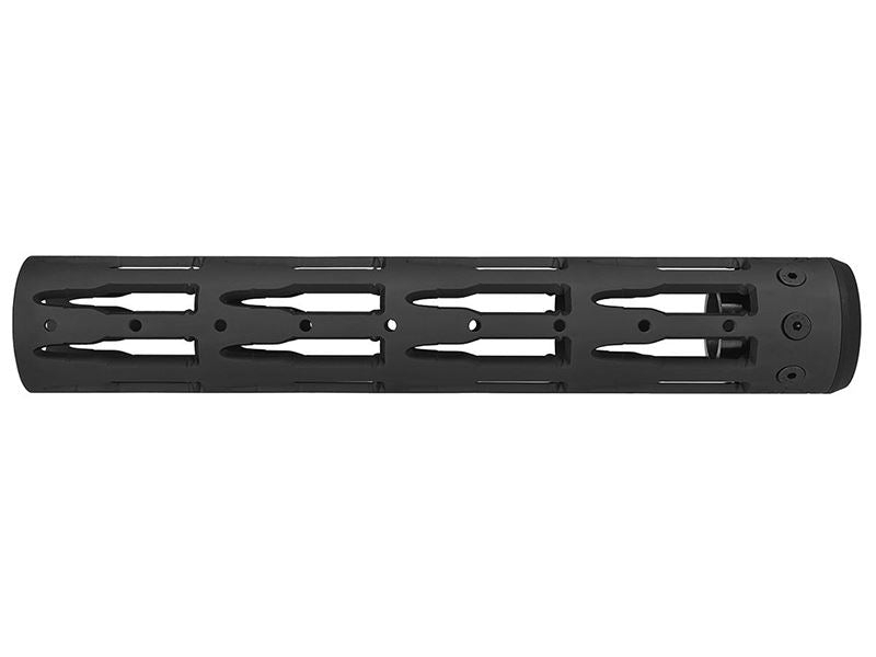 Unique ARs CNC Machined Spider Web Handguard for AR15 Pattern Rifles (Black - 12" - With Airsoft Barrel Nut)