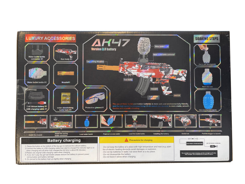 Gel Blaster - AK RED - 2:3 Scale - Colours May Vary - Includes Battery and Charger