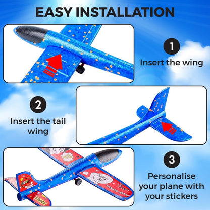 Shoot-A-Plane - Airplane Spring Launcher with Stickers (Foam - Colours May Vary)