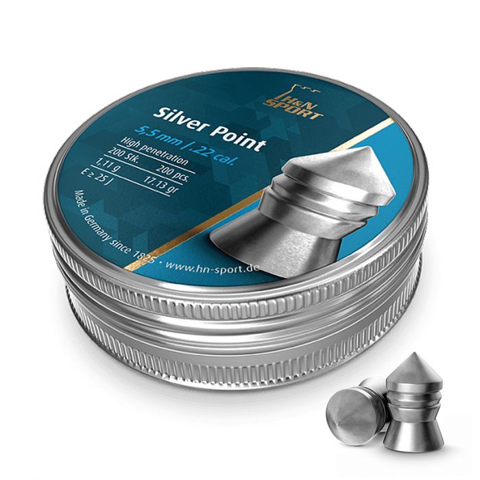 H&N Silverpoint (5.5mm/.22 Pellets - 200 Rounds)