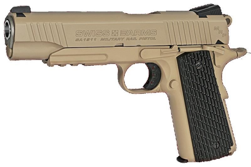 Boneyard - Swiss Arms 1911 Military 4.5mm/.177 Co2 Blowback Pistol (Metal - Tan - Cybergun - 288507) - MISSING MAGAZINE