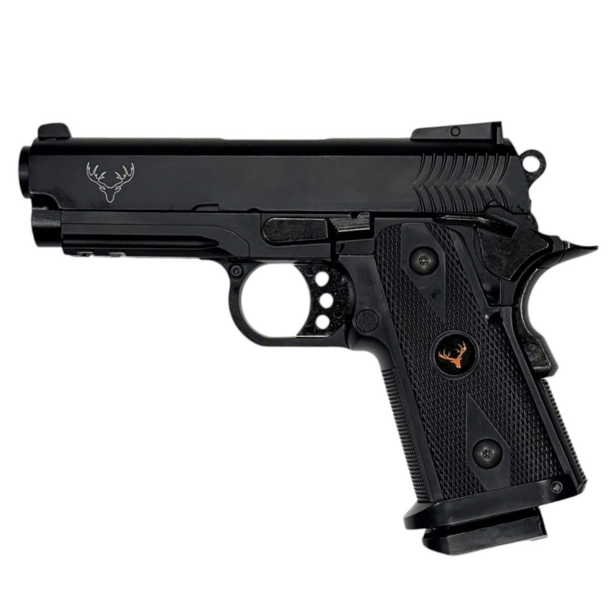 Huntsman 3.8 Hi-Capa Gas Blowback Pistol with Pistol Case (Metal Slide - ABS Body - Black - HG2)