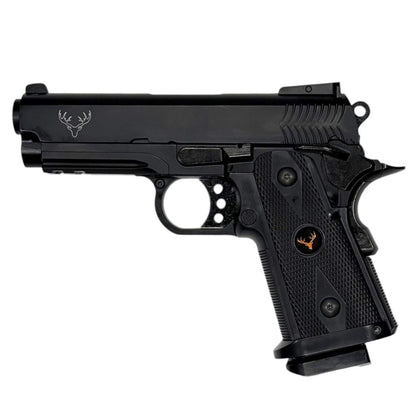 Huntsman 3.8 Hi-Capa Gas Blowback Pistol with Pistol Case (Metal Slide - ABS Body - Black - HG2)