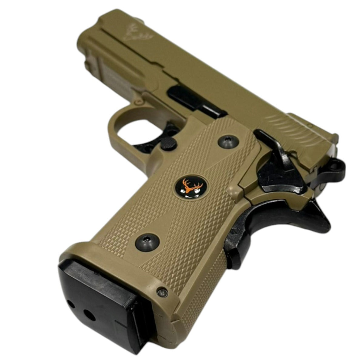 Huntsman 3.8 Hi-Capa Gas Blowback Pistol with Pistol Case (Metal Slide - ABS Body - Tan - HG2)