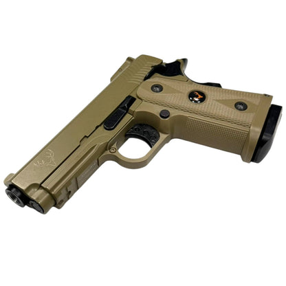 Huntsman 3.8 Hi-Capa Gas Blowback Pistol with Pistol Case (Metal Slide - ABS Body - Tan - HG2)