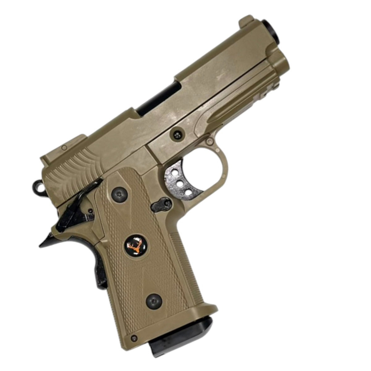 Huntsman 3.8 Hi-Capa Gas Blowback Pistol with Pistol Case (Metal Slide - ABS Body - Tan - HG2)