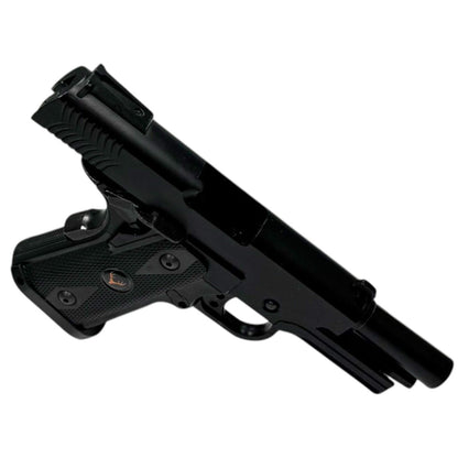Huntsman 3.8 Hi-Capa Gas Blowback Pistol with Pistol Case (Metal Slide - ABS Body - Black - HG2)