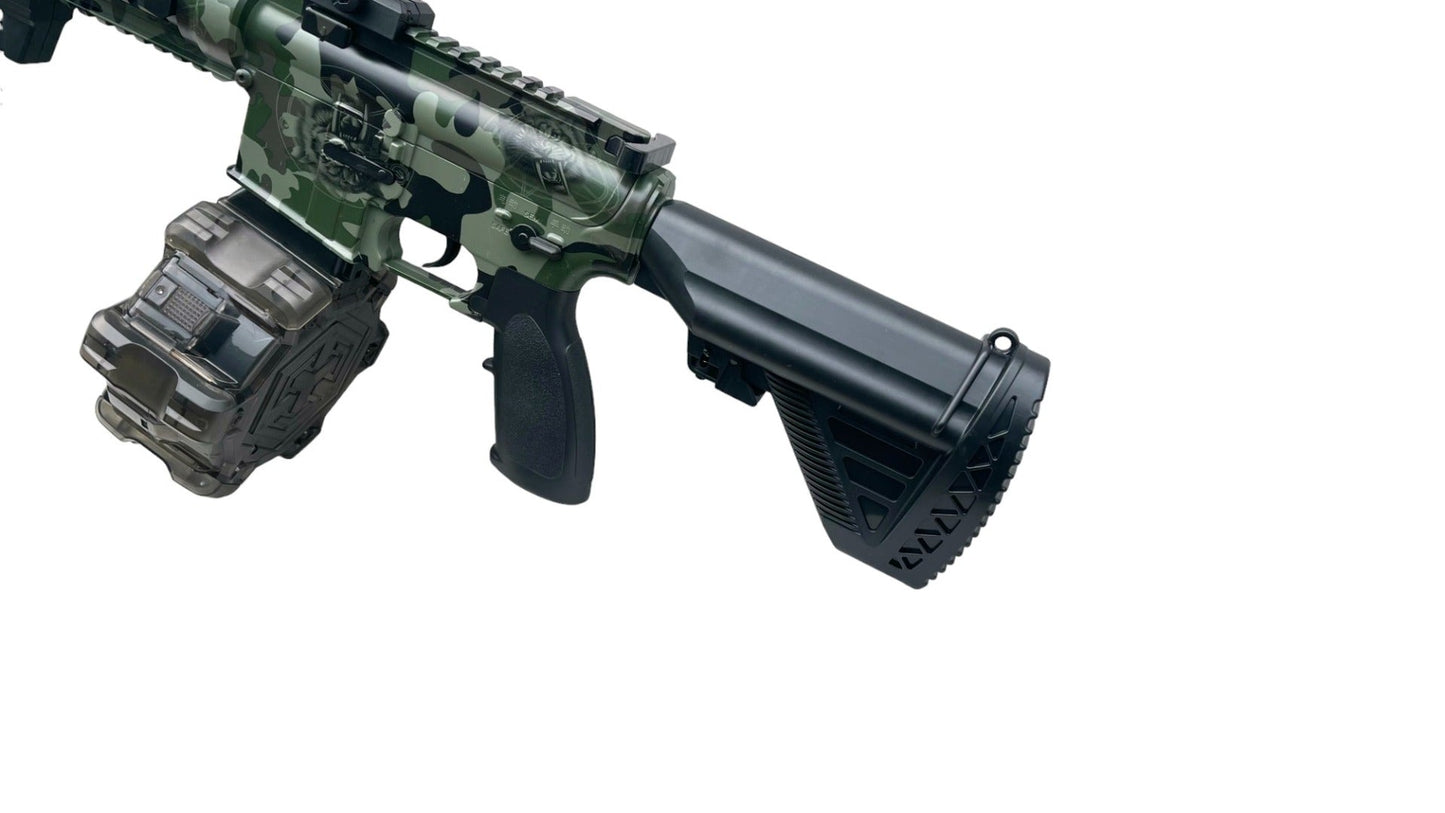Gel Blaster GBEG M416 1:1 Scale Fully Auto Rifle (OD/Green - Includes Battery and Charger, Scope, Silencer, Drum Mag.)