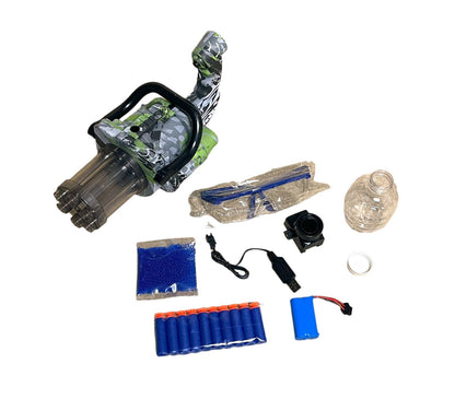 Gel and Foam Blaster - Mini Micro Gun - 3:4 Scale - Colours May Vary - Includes Battery and Charger