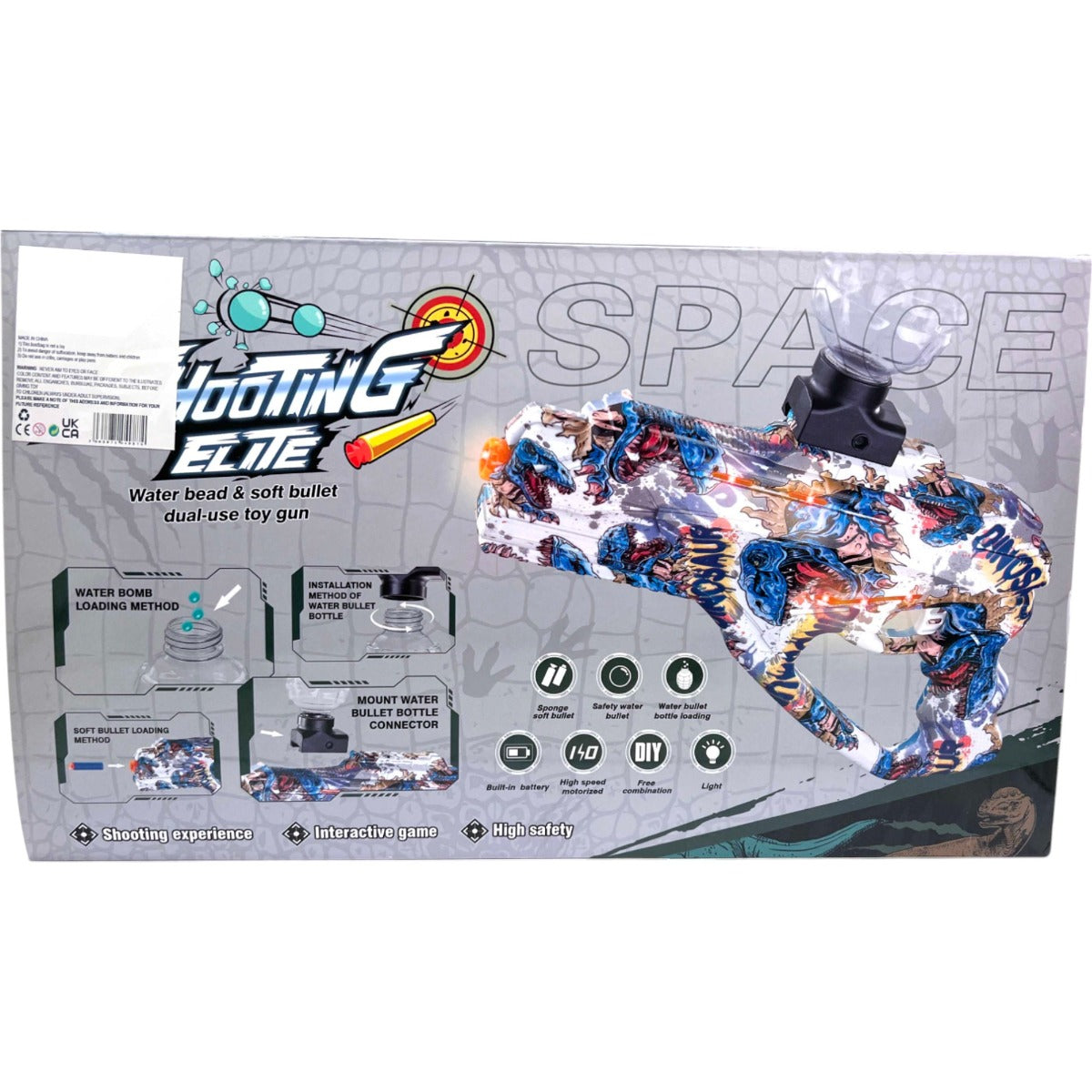 Gel Blaster - Alien with Silencer - 3:4 Scale - Colours May Vary - Includes Battery and Charger