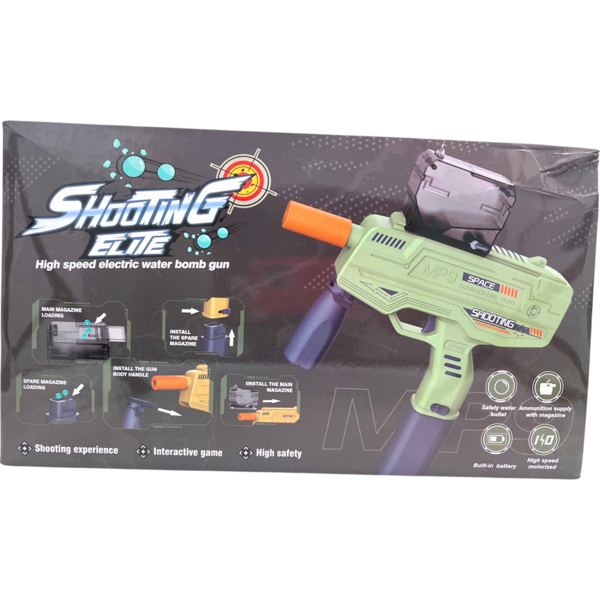 Gel Blaster - SMG with Silencer - 3:4 Scale - Colours May Vary - Includes Battery and Charger