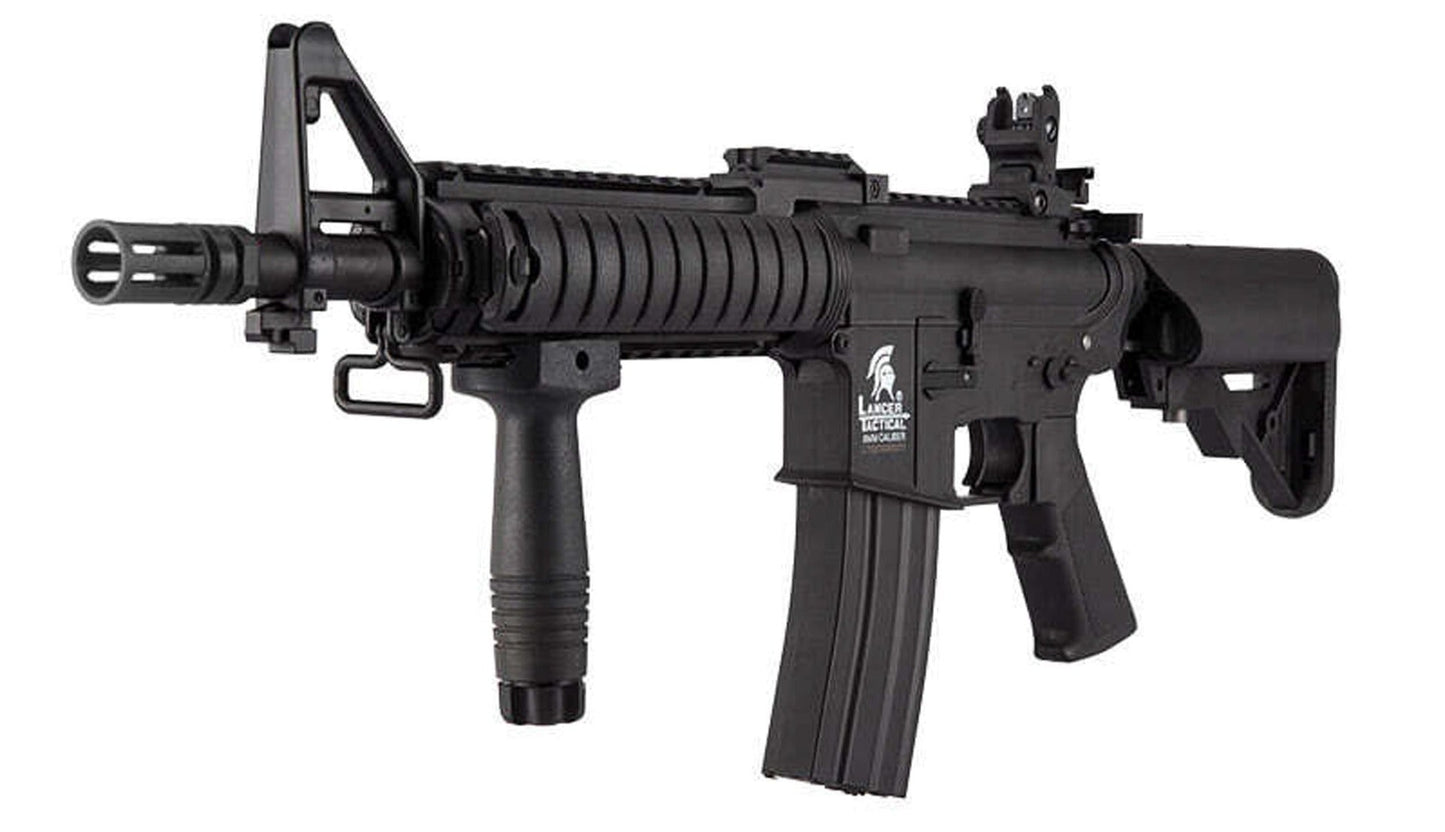 Lancer Tactical M4 RIS Carbine AEG Rifle (Inc. Battery and Smart Charger - Black)