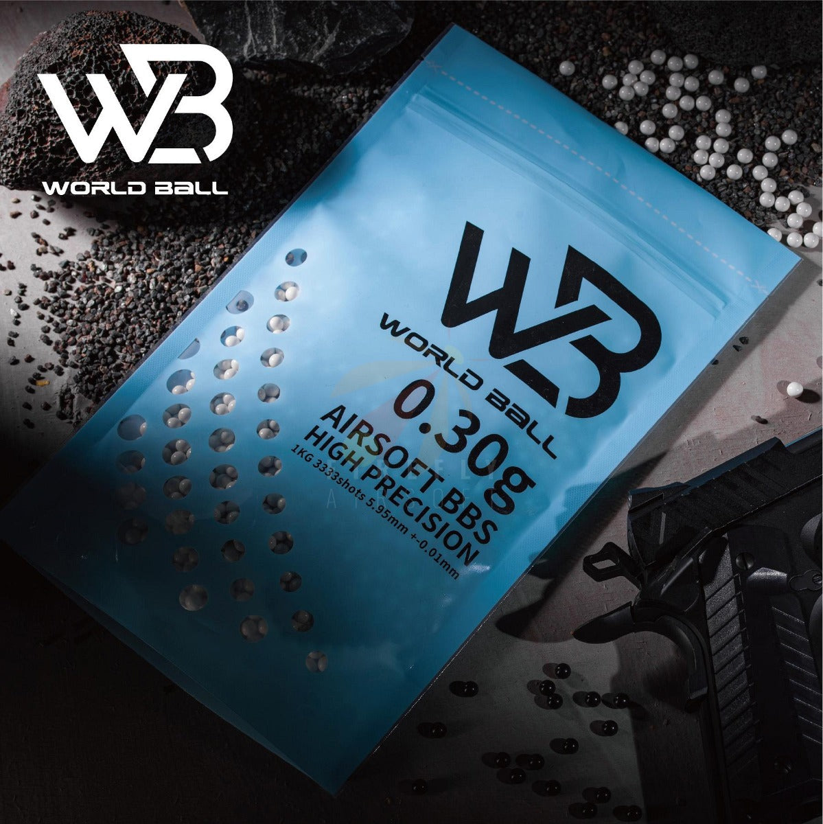 World Ball High Precision 6mm BB Pellets - 0.30g - White - 1 Kilo - Standard