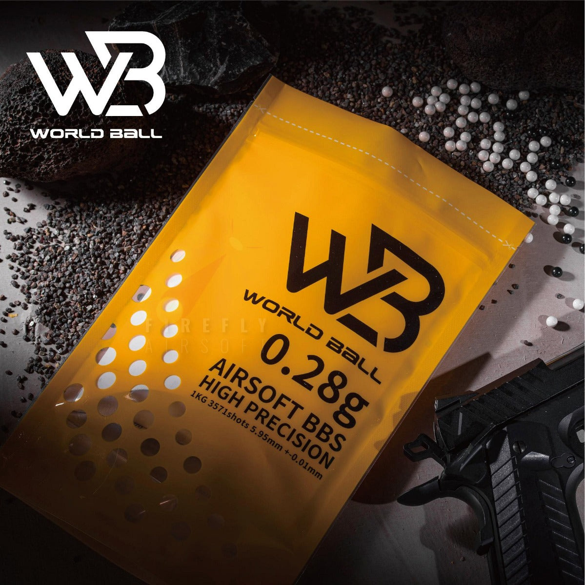 World Ball High Precision 6mm BB Pellets - 0.28g - White - 1 Kilo - Standard