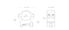 Hawke Optics - Match Mounts~ Weaver, Med, 1, 2pc - (22113)