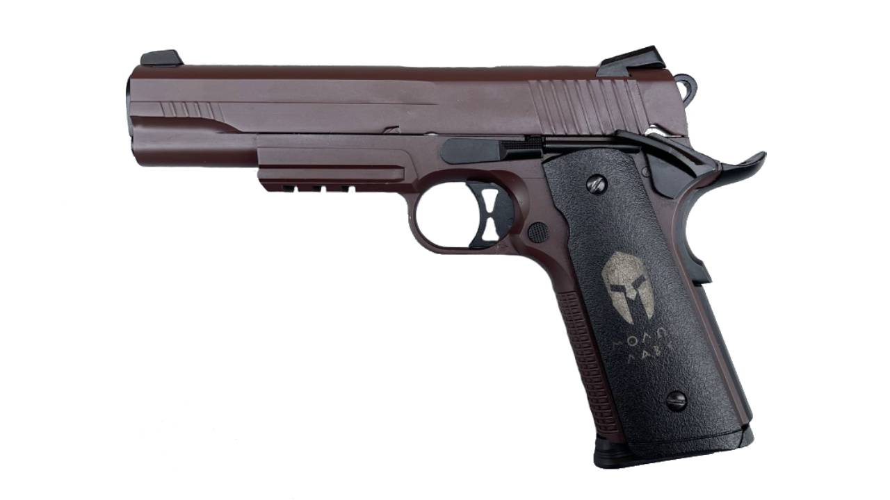 Double Bell 1911 Gas Blowback Pistol (Molon Labe - Tan with Pistol Case - 785)