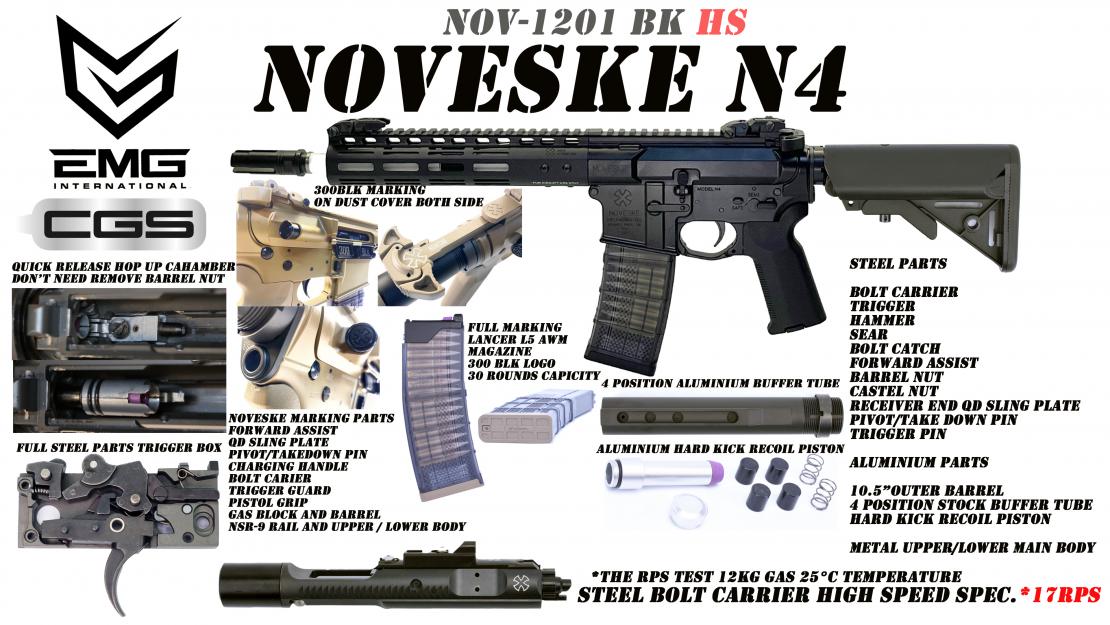 Noveske N4 Gen.3 Cyma MWS Gas Blowback Rifle ( NOV.1201 BK)