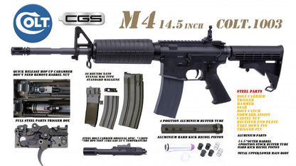 Colt x EMG M4 14.5 Gas Blowback Rifle by Cyma CGS (MWS - Black - COLT.1003)