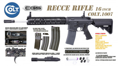 Colt x EMG RECCE 16 Gas Blowback Rifle by Cyma CGS (MWS - Black - COLT.1007)