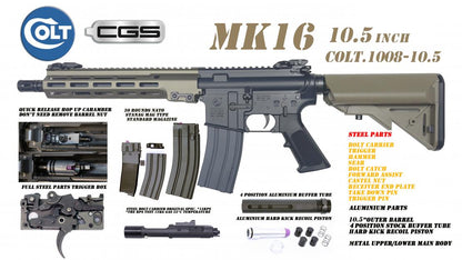 Colt x EMG MK16 10.5 Gas Blowback Rifle by Cyma CGS (MWS - Black - COLT.1008-10.5)