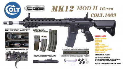 Colt x EMG MK12 MOD H Gas Blowback Rifle by Cyma CGS (MWS - Black - COLT.1008-13.5)