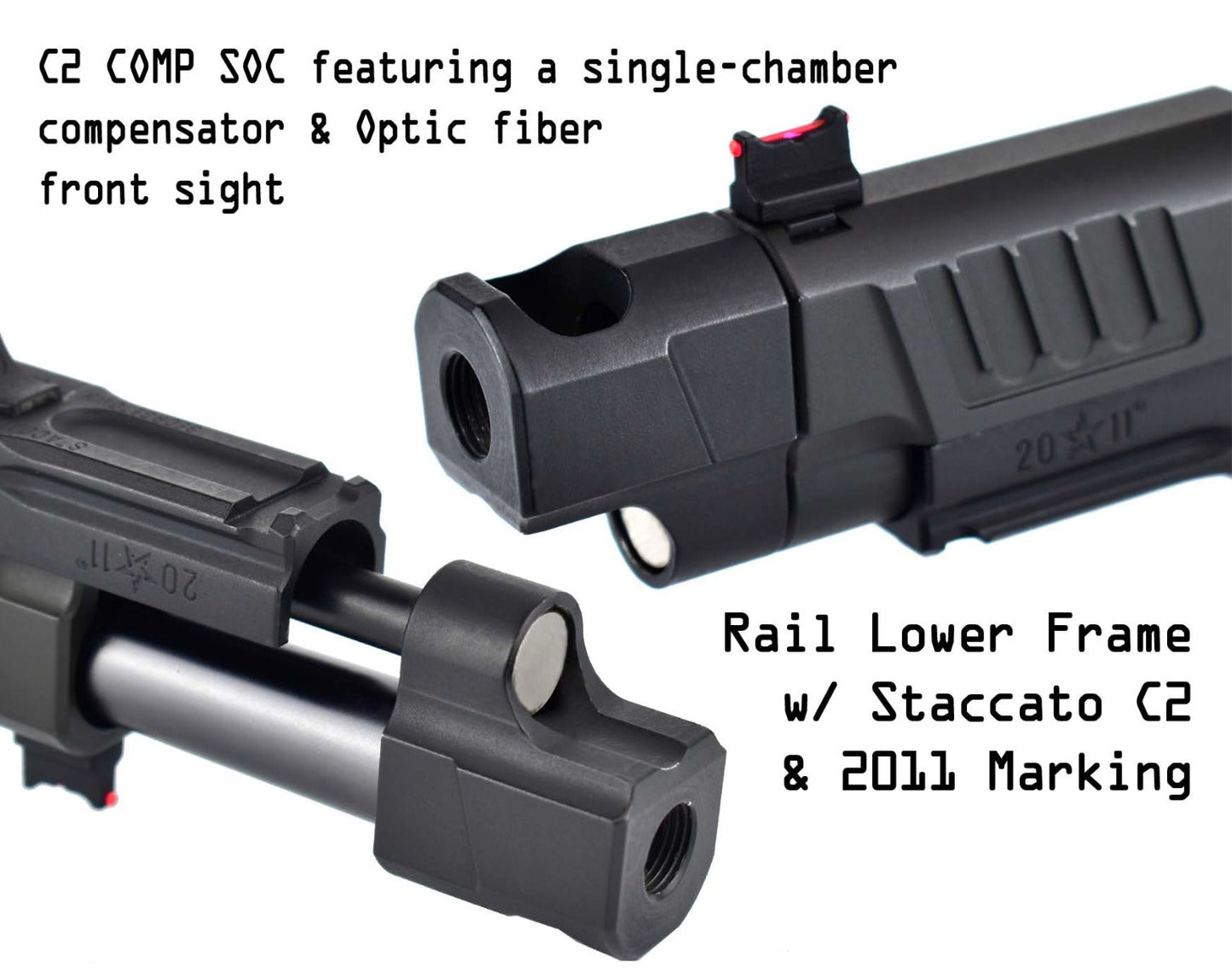 Staccato Licensed C2 COMP SOC 2011 Gas Blowback T8 Airsoft Pistol (R612-4A)