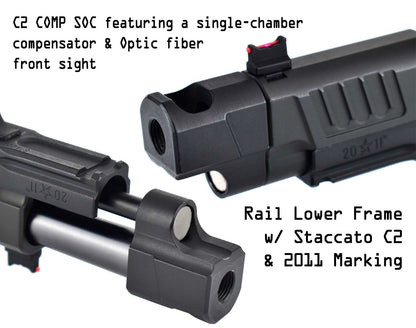 Staccato Licensed C2 COMP SOC 2011 Gas Blowback T8 Airsoft Pistol (R612-4A)