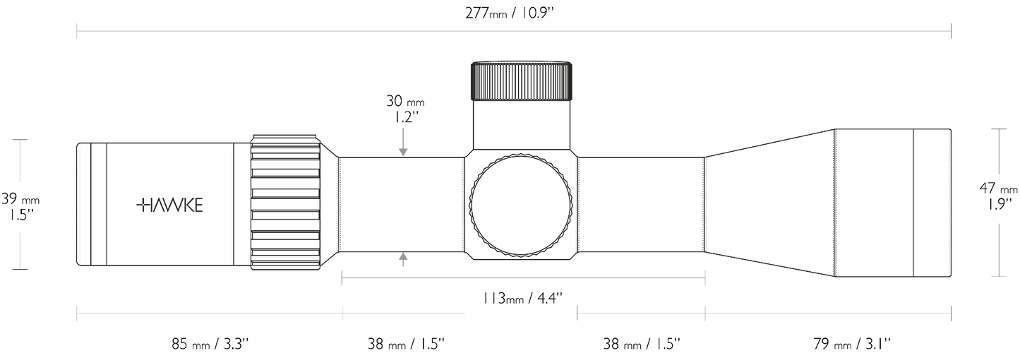 Hawke Optics - Airmax 30 Compact ~ 3-12x40 IR SF (AMX IR) - (13200)
