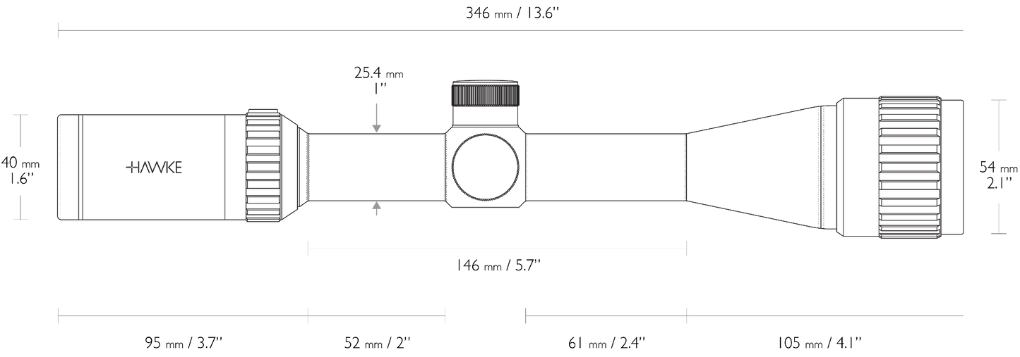 Hawke Optics - Vantage ~ 4-12x40 AO (Mil Dot) - (14141)