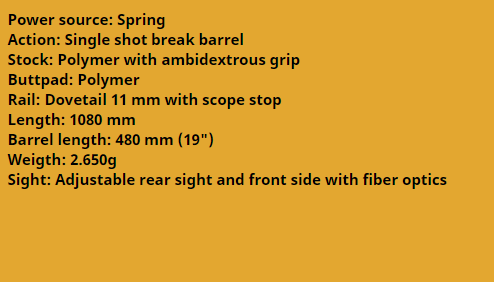 Rossi Air Rifle Sport Single Shot Break Barrel Spring (.177/4.5mm)