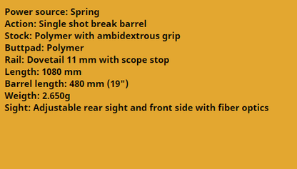Rossi Air Rifle Sport Single Shot Break Barrel Spring (.177/4.5mm)