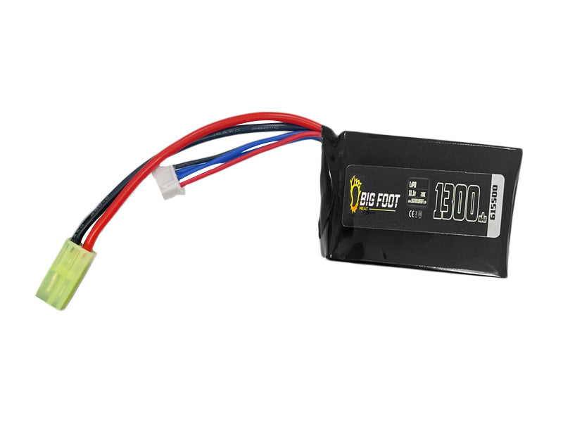 Big Foot Heat 11.1v 1300mAh 25c Lipo Battery (15x45x67mm - with Mini-T)
