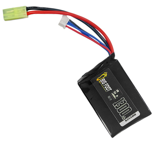 Big Foot Heat 11.1v 1300mAh 25c Lipo Battery (15x45x67mm - with Mini-T)