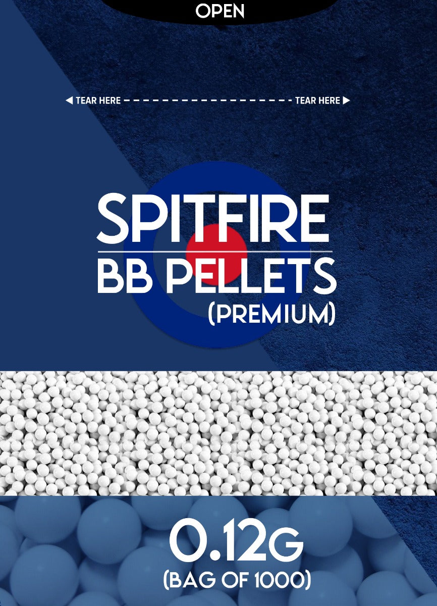 Spitfire BB Pellets 0.12g (1000 Printed Bag - White)