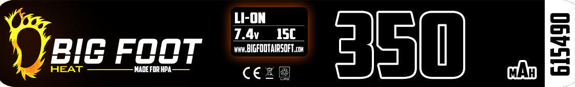 Big Foot Heat 7.4V 350mAh 15c Li-ion Battery (HPA - 12x21x40mm - JST)